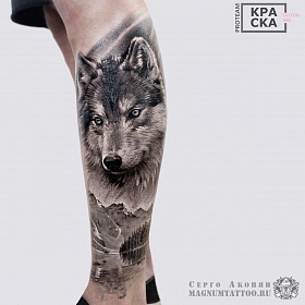 Серго Акопян, реализм тату, realism tattoo, цветной реализм, цветная татуировка, тату портрет, реалистичная тату, тату на ноге,