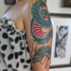 Александр Мосолов, реализм тату, япония тату, цветной реализм, японская татуировка, тату хаку, дракон тату, тату на руке