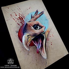 Серго Акопян, реализм эсиз, realism tattoo, цветной реализм, цветная татуировка, тату портрет, реалистичная тату, тату эскиз, картина, автопортрет, художник, полотно, картина, эскиз птица
