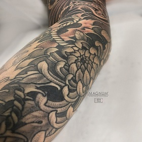 Александр Мосолов, реализм тату, realism tattoo, цветной реализм, цветная татуировка, тату демон, реалистичная тату, тату на руке