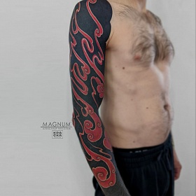 Александр Мосолов, реализм тату, япония тату, черный реализм, японская татуировка, тату черная, тату рукав, тату на руке