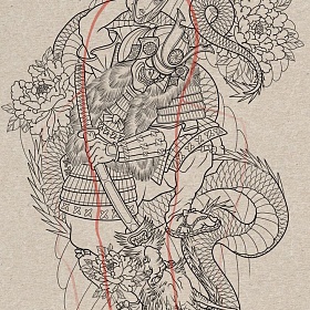 Александр Мосолов, японская тату, цветной реализм, цветная татуировка, тату япония, доакон тату, эскиз ориентал, эскиз япония, эскиз дракон, самурай, японский эскиз