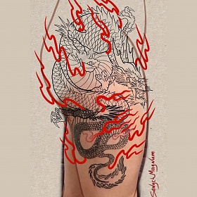 Александр Мосолов, япония тату, японская тату, цветной реализм, цветная татуировка, тату китайская, реалистичная тату, эскиз ориентал, эскиз япония, эскиз дракон, тату дракон, японский эскиз